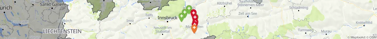 Map view for Pharmacies emergency services nearby Zell am Ziller (Schwaz, Tirol)